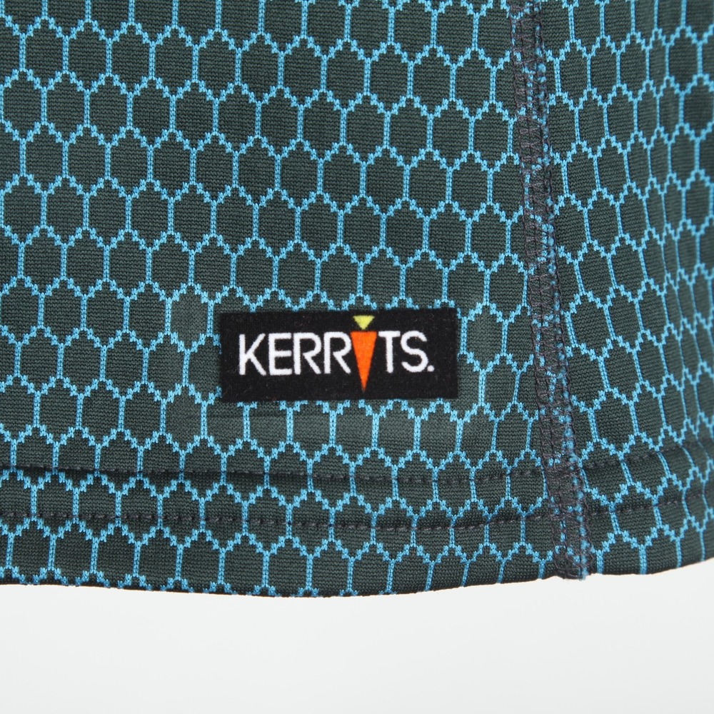 Kerrits Girls' L Activewear Top Quarter Zip Long Sleeve Teal Black Hexagon - Picture 3 of 12